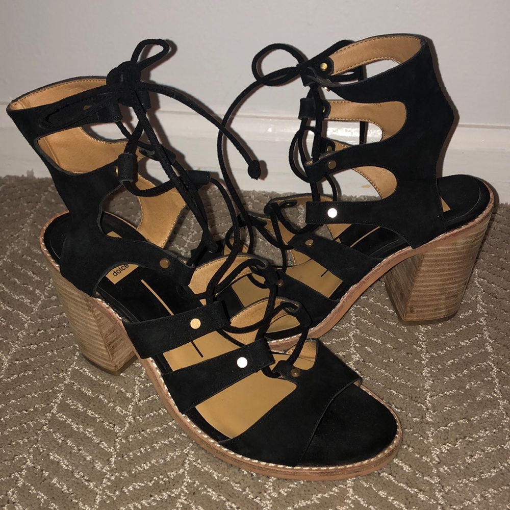Dolce Vita Lace Up Block Heel Sandals